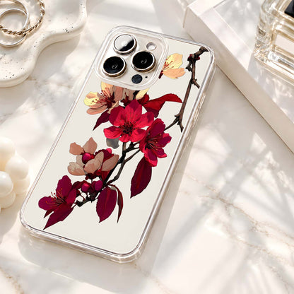 Crimson Cherry Blossoms Clear Silicon Cover