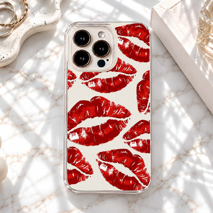 Crimson Kiss Prints Clear Silicon Cover