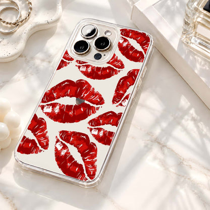Crimson Kiss Prints Clear Silicon Cover