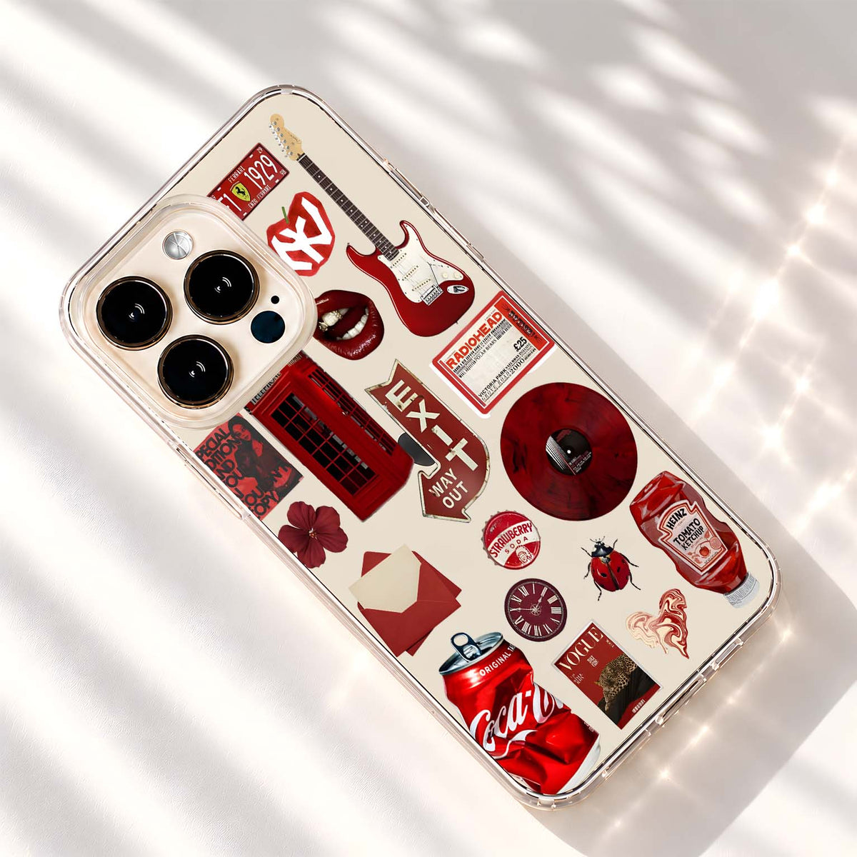 Crimson Retro Vibes Clear Silicon Cover