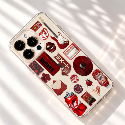 Crimson Retro Vibes Clear Silicon Cover