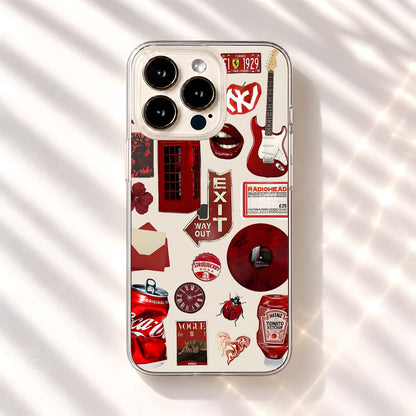 Crimson Retro Vibes Clear Silicon Cover