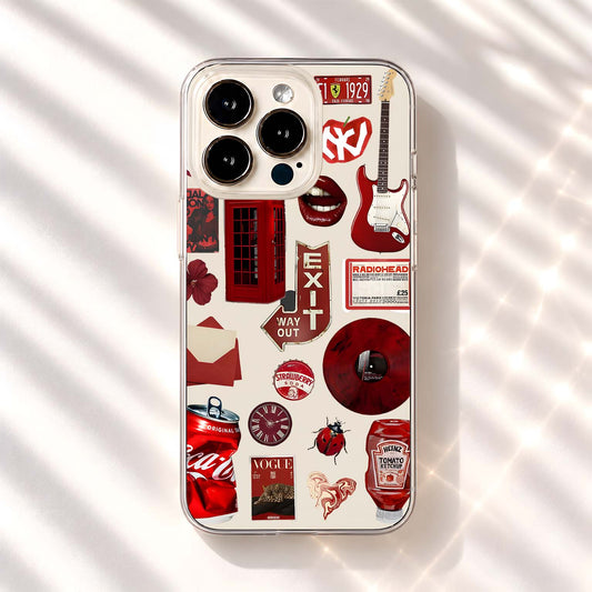 Crimson Retro Vibes Clear Silicon Cover
