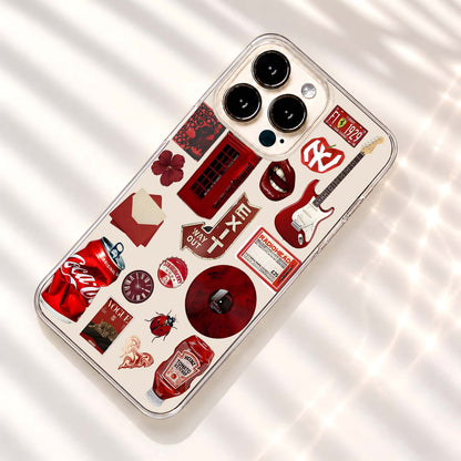 Crimson Retro Vibes Clear Silicon Cover