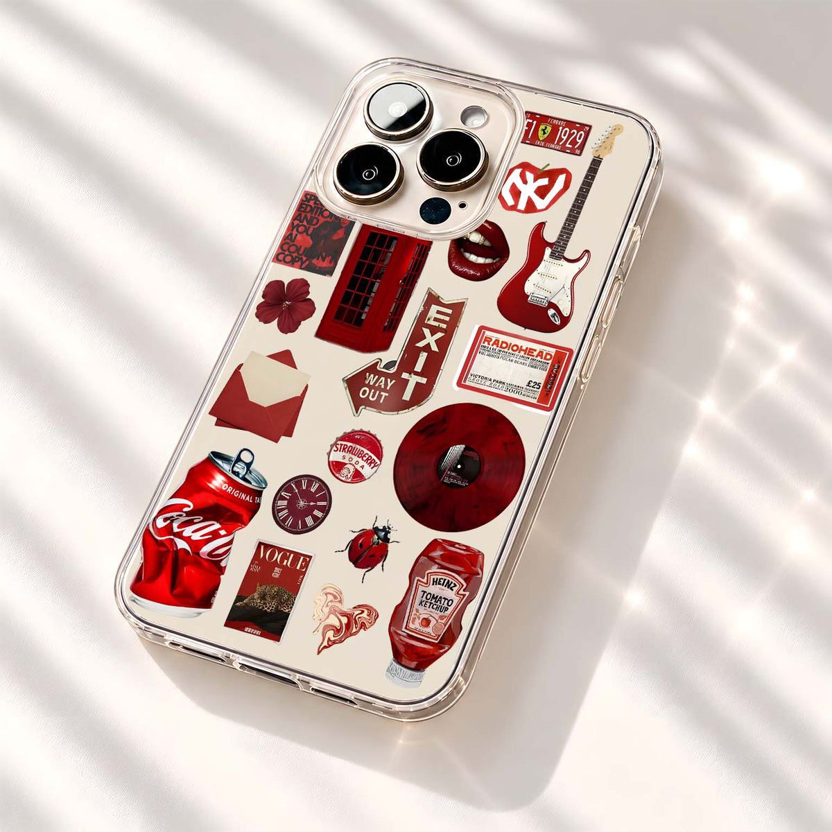 Crimson Retro Vibes Clear Silicon Cover