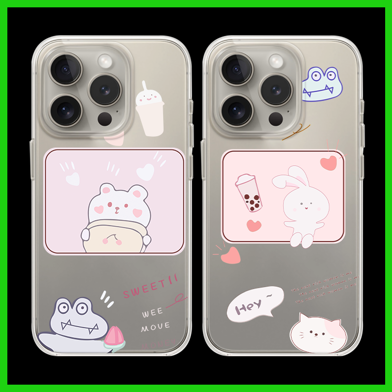 Cute Coffee Bunny Dragon Bear A2 Clear Silicon Case Cover