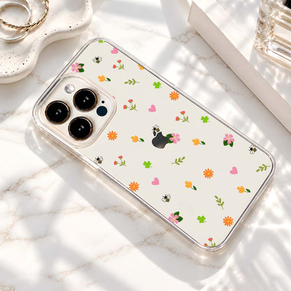 Cute Spring Flower Doodles Clear Silicon Cover