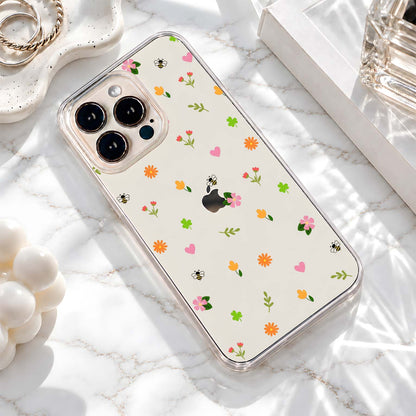 Cute Spring Flower Doodles Clear Silicon Cover