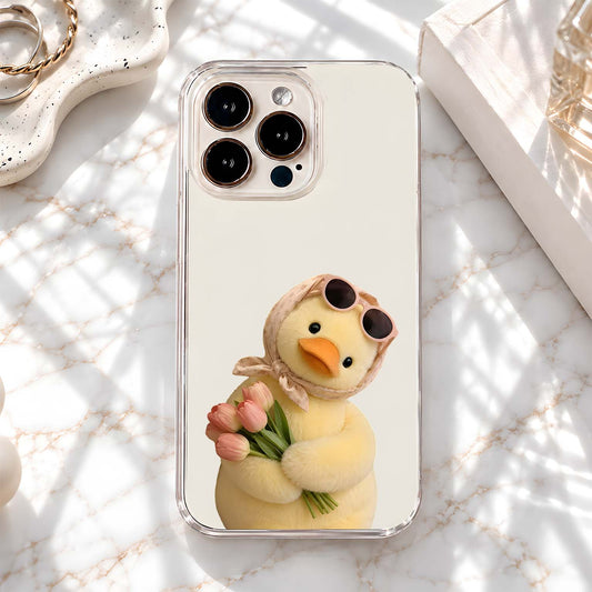 Cute Tulip Duck Clear Silicon Cover