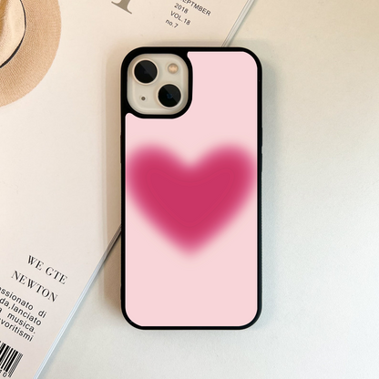 Pink Aura Heart Glass Case