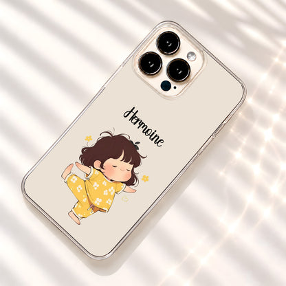 Dancing Girl Custom Name Clear Silicon Cover