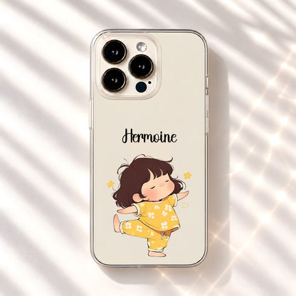 Dancing Girl Custom Name Clear Silicon Cover
