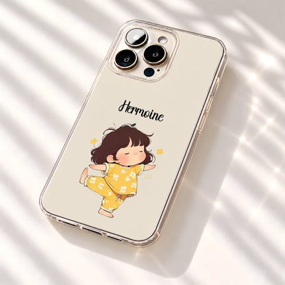 Dancing Girl Custom Name Clear Silicon Cover