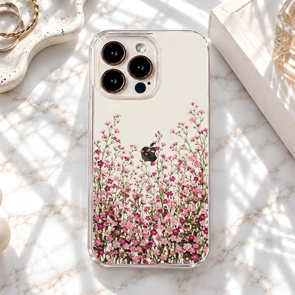 Delicate Pink Wildflowers Clear Silicon Cover
