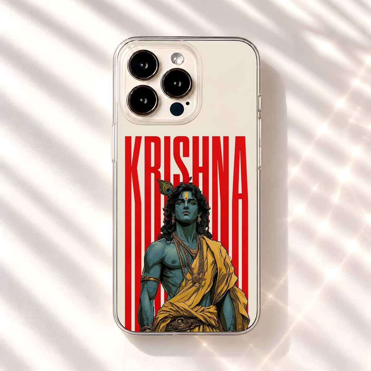 Divine Krishna Portrait Clear Silicon Cover