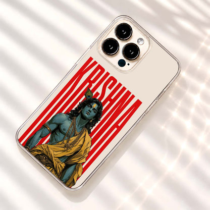Divine Krishna Portrait Clear Silicon Cover