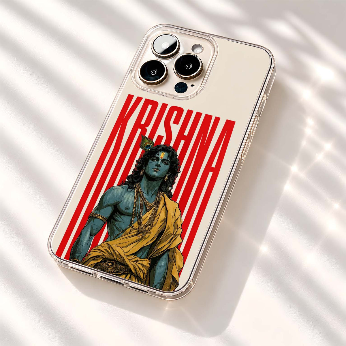 Divine Krishna Portrait Clear Silicon Cover