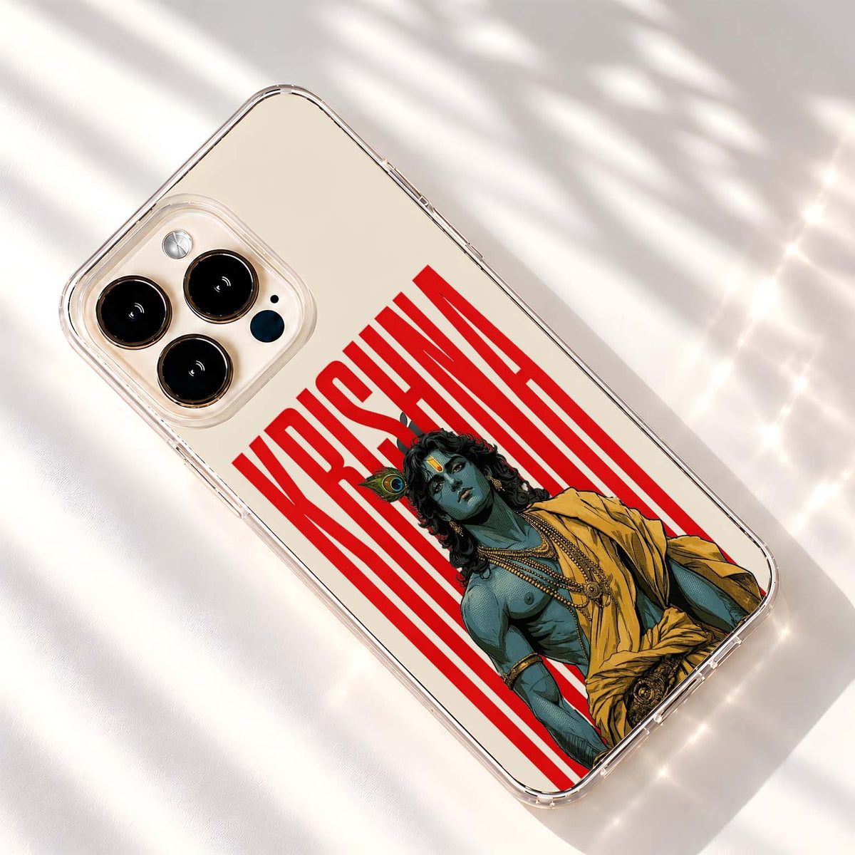 Divine Krishna Portrait Clear Silicon Cover