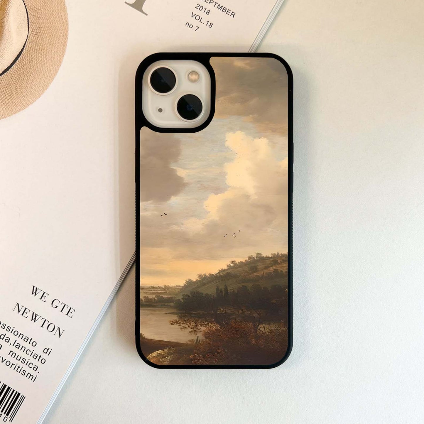 Early River Themes Glass Case