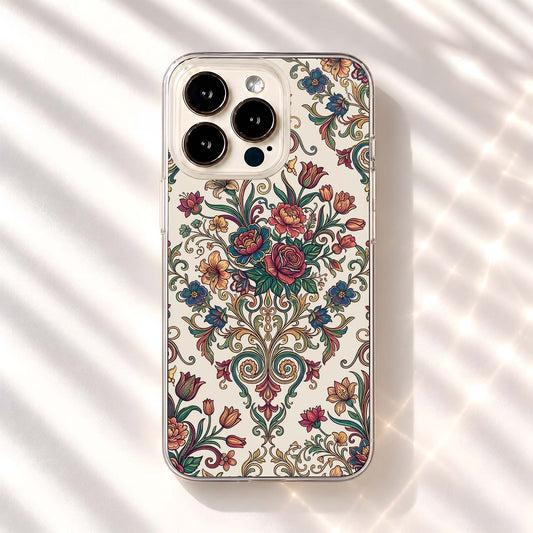 Enchanted Botanical Swirls Clear Silicon Cover