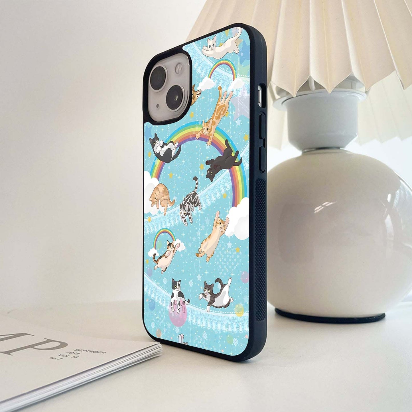 Flying Cats Glass Case