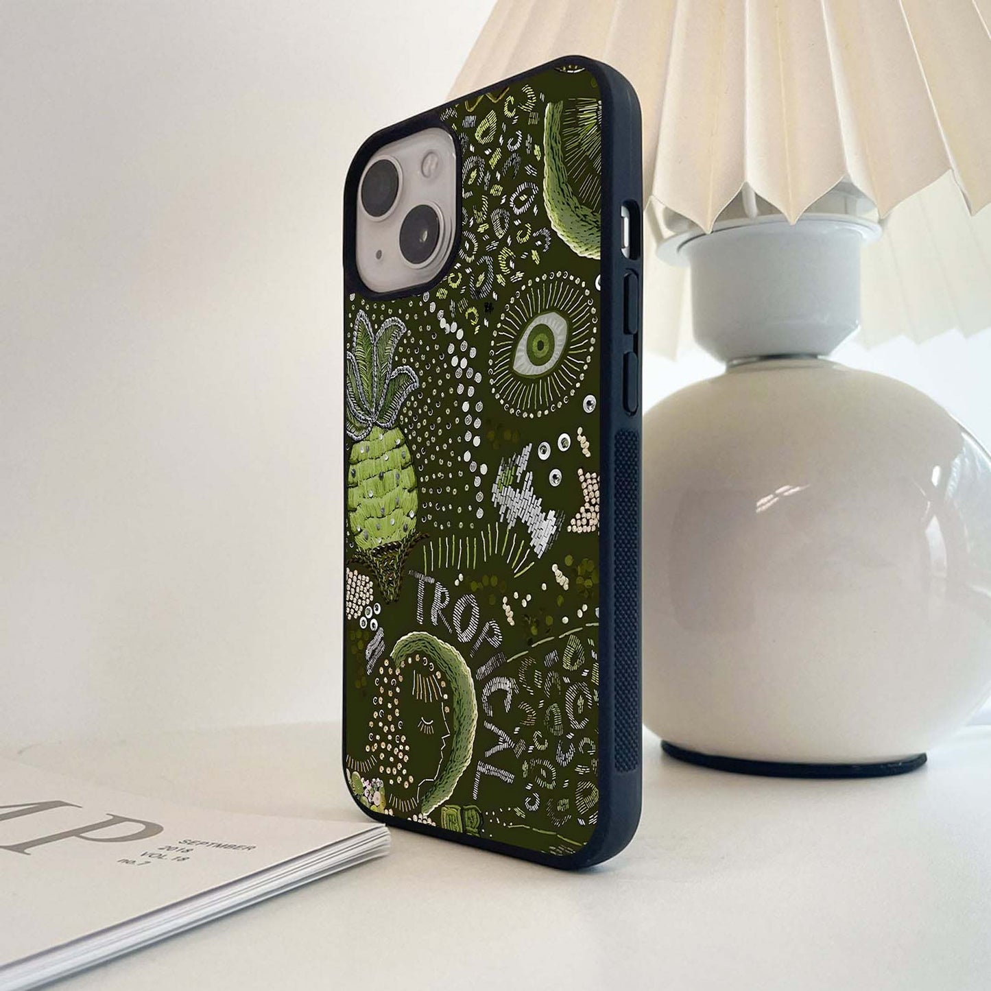 Green Tropical Glass Case