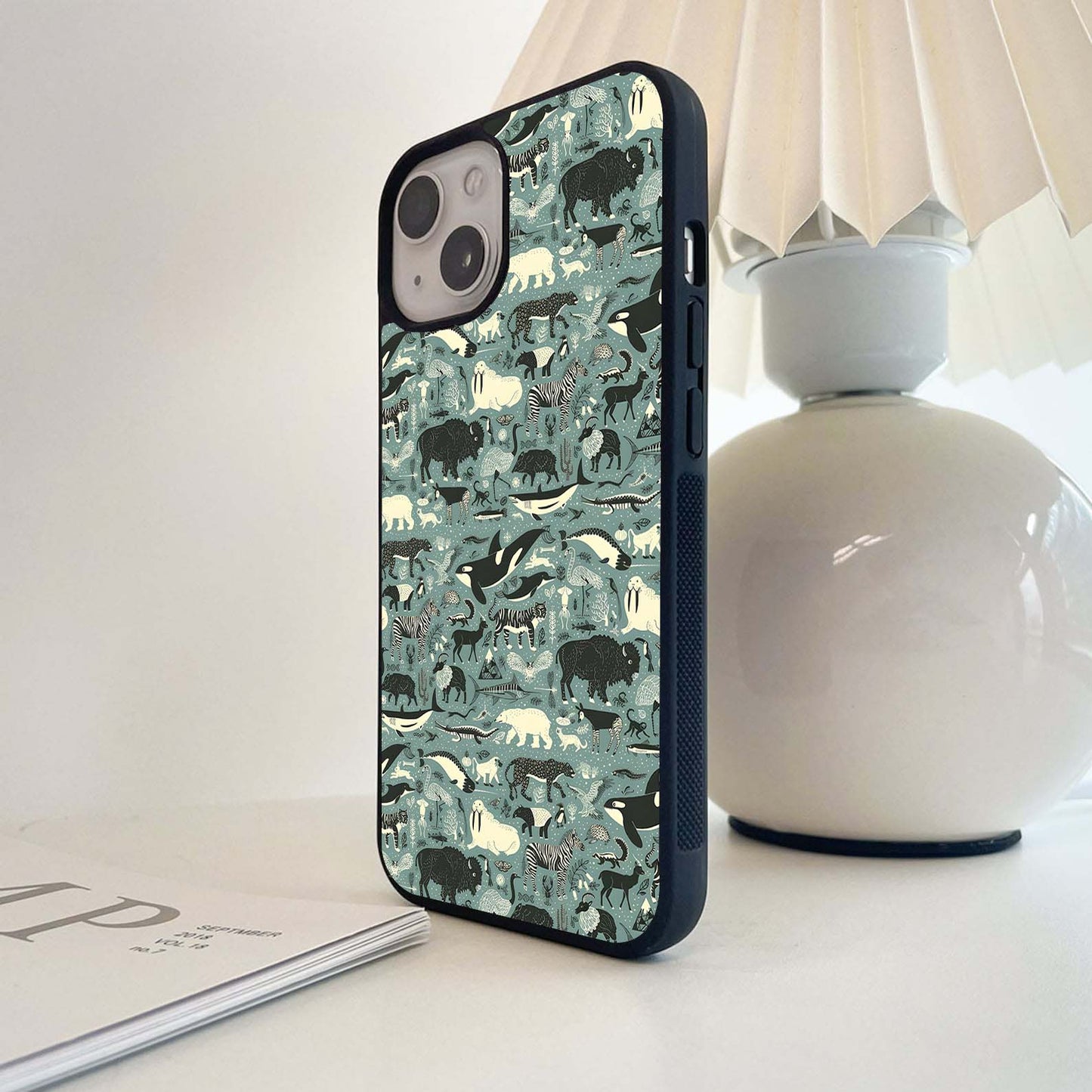 Wild World Map Glass Case