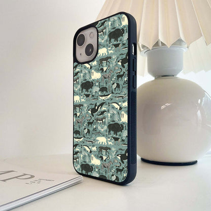 Wild World Map Glass Case