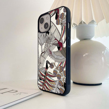 Tropical Sketch Glass Case