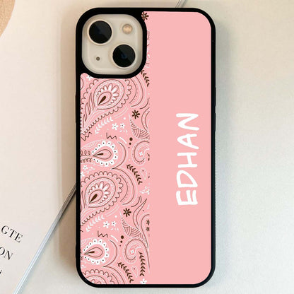Custom Name Pink Link Art Glass Case
