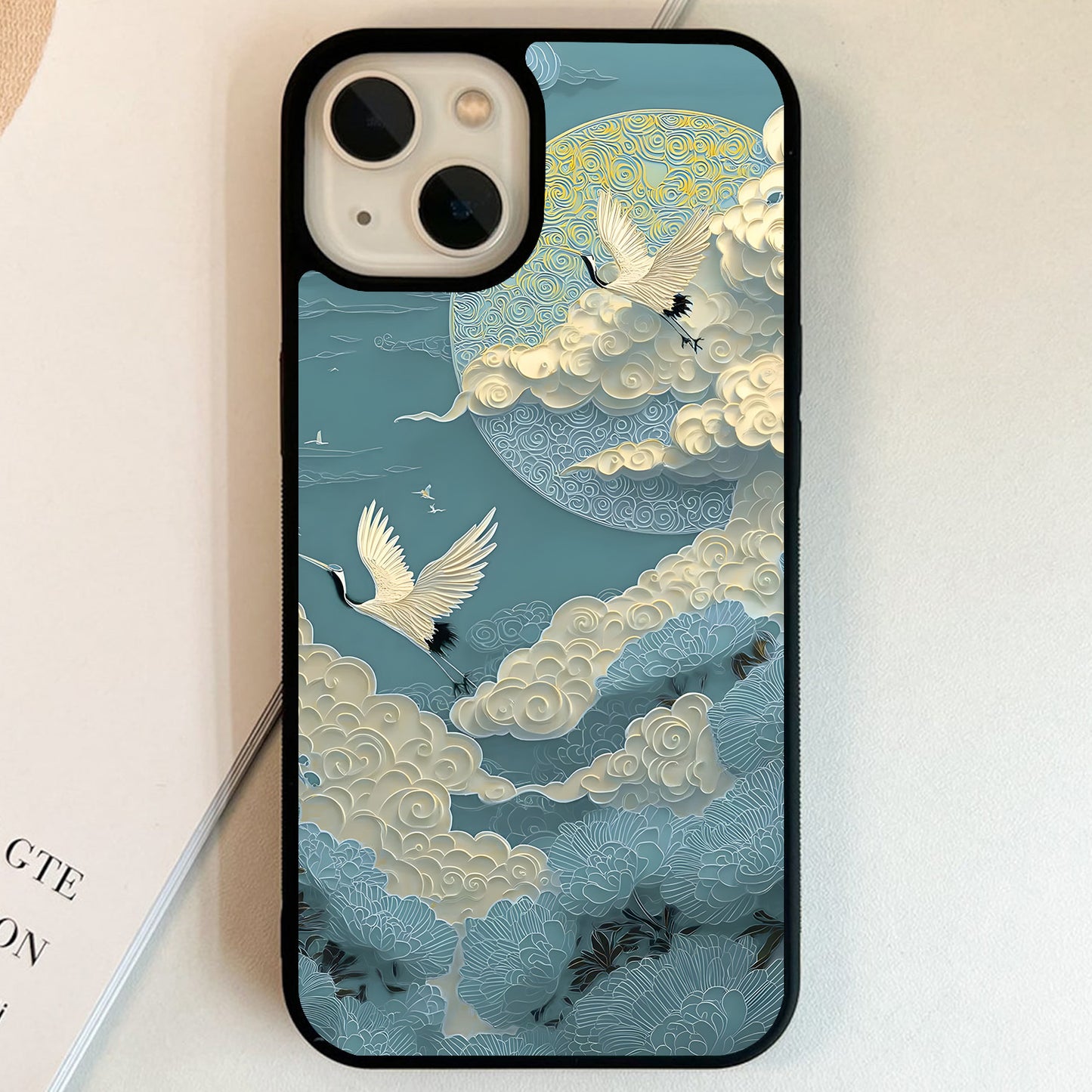 Celestial Crane Flight Glass Case