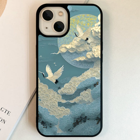 Celestial Crane Flight Glass Case