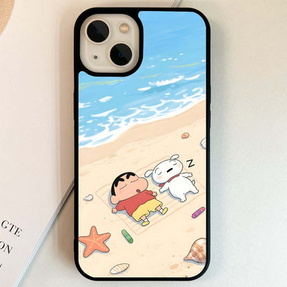 Shinchan Beach Nap Glass Case
