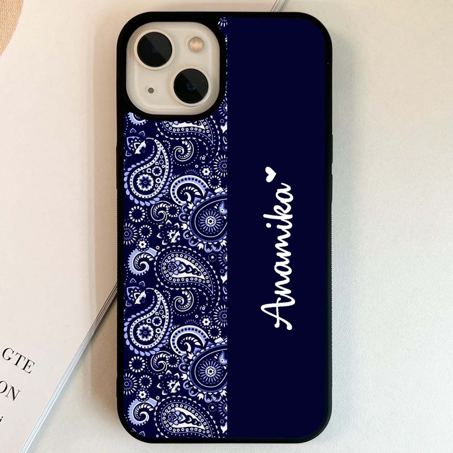Custom Name Mandala Pattern Glass Case
