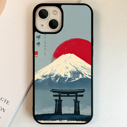 Crimson Fuji Dawn Glass Case