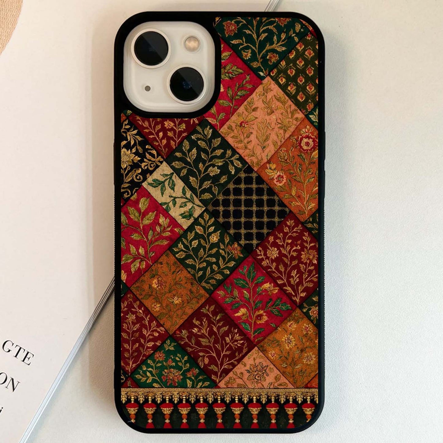 Vintage Patchwork Garden Glass Case