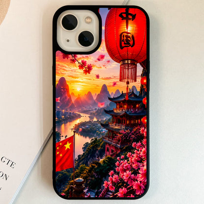Crimson Lantern Paradise Glass Case