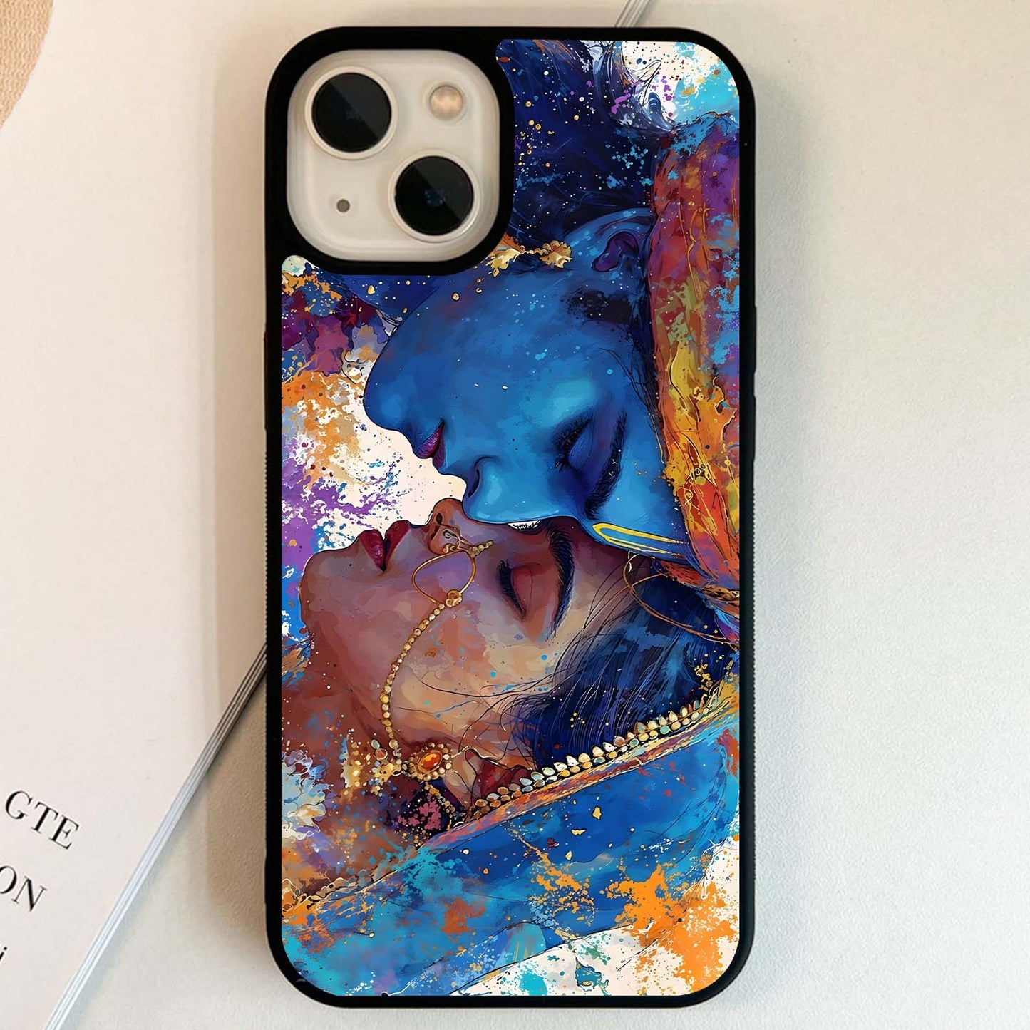 Krishna Radha Art Glass Case