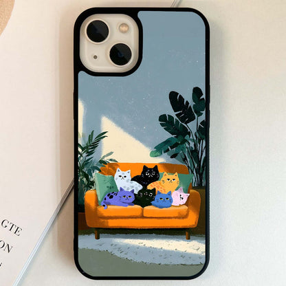 Cozy Sofa Cat Glass Case