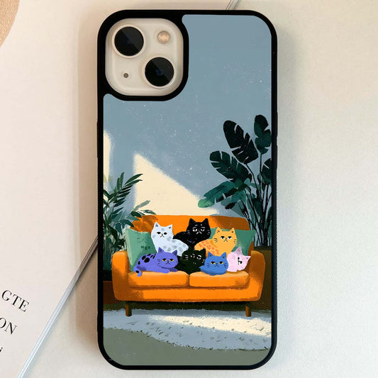 Cozy Sofa Cat Glass Case
