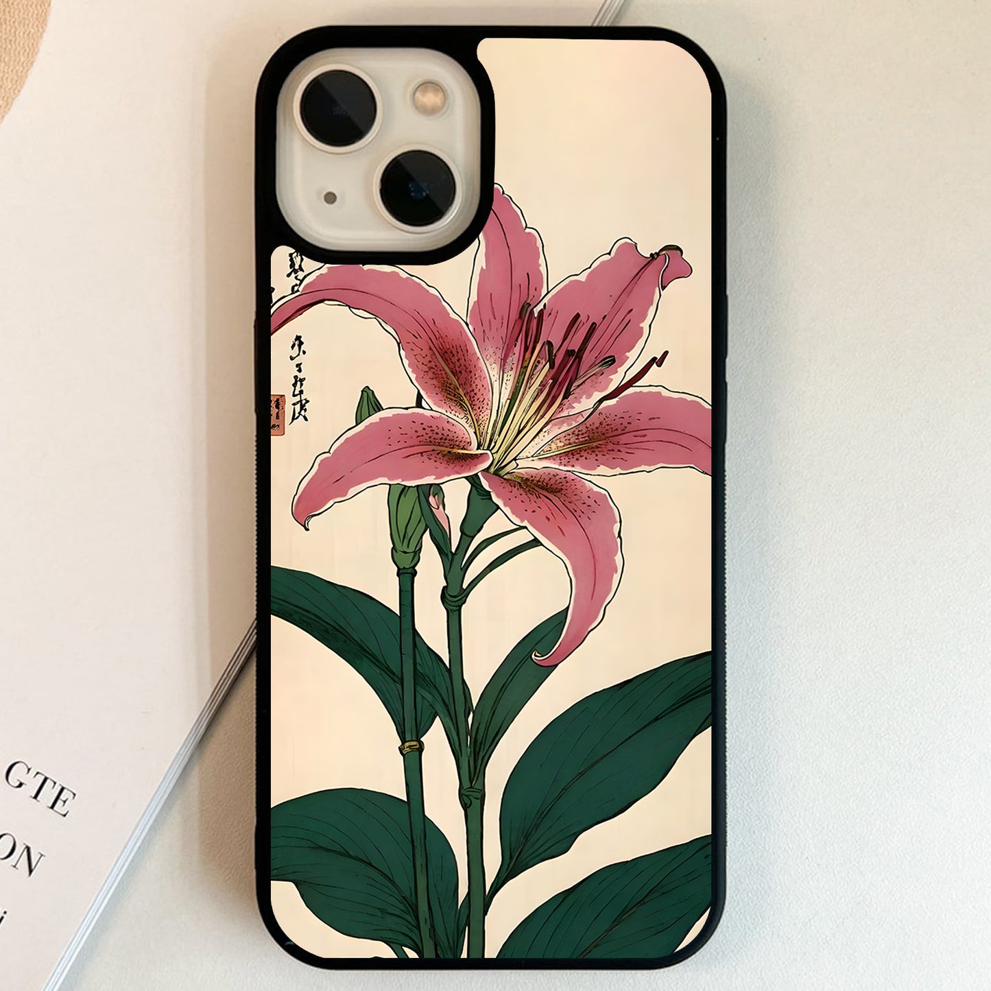Elegant Lily Blossom Glass Case