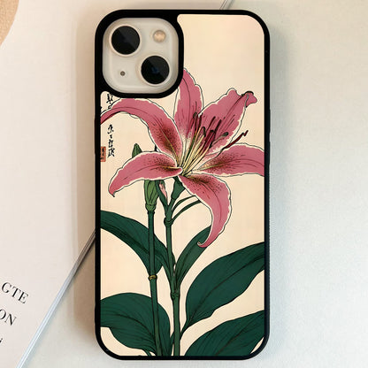 Elegant Lily Blossom Glass Case