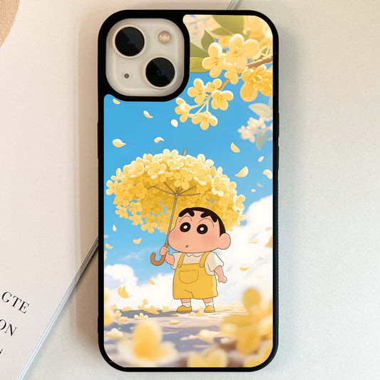 Shinchan Flower Rain Glass Case