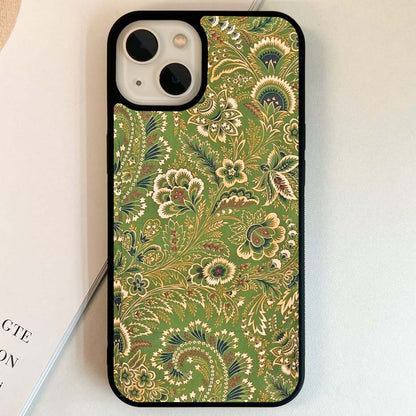 Sage Floral Symphony Glass Case
