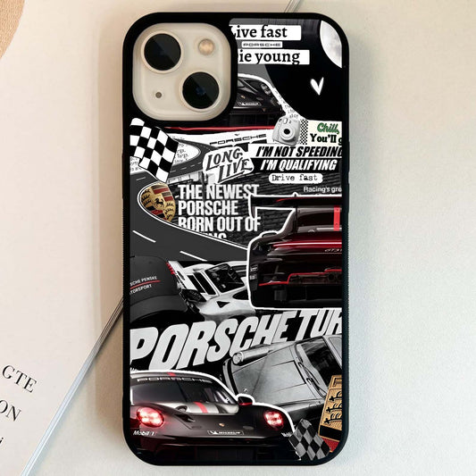 Porsche Racing Collage Glass Case