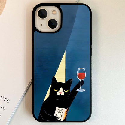 Savage Wine Cat Glass Case