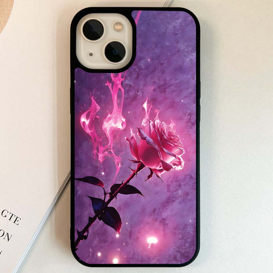 Ethereal Rose Flame Glass Case