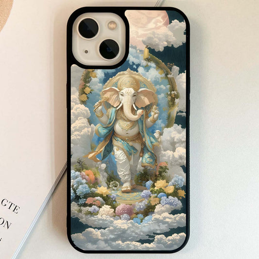 Divine Ganesha Bloom Glass Case