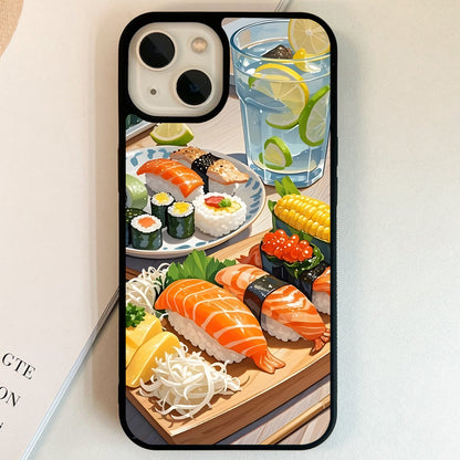 Gourmet Sushi Feast Glass Case