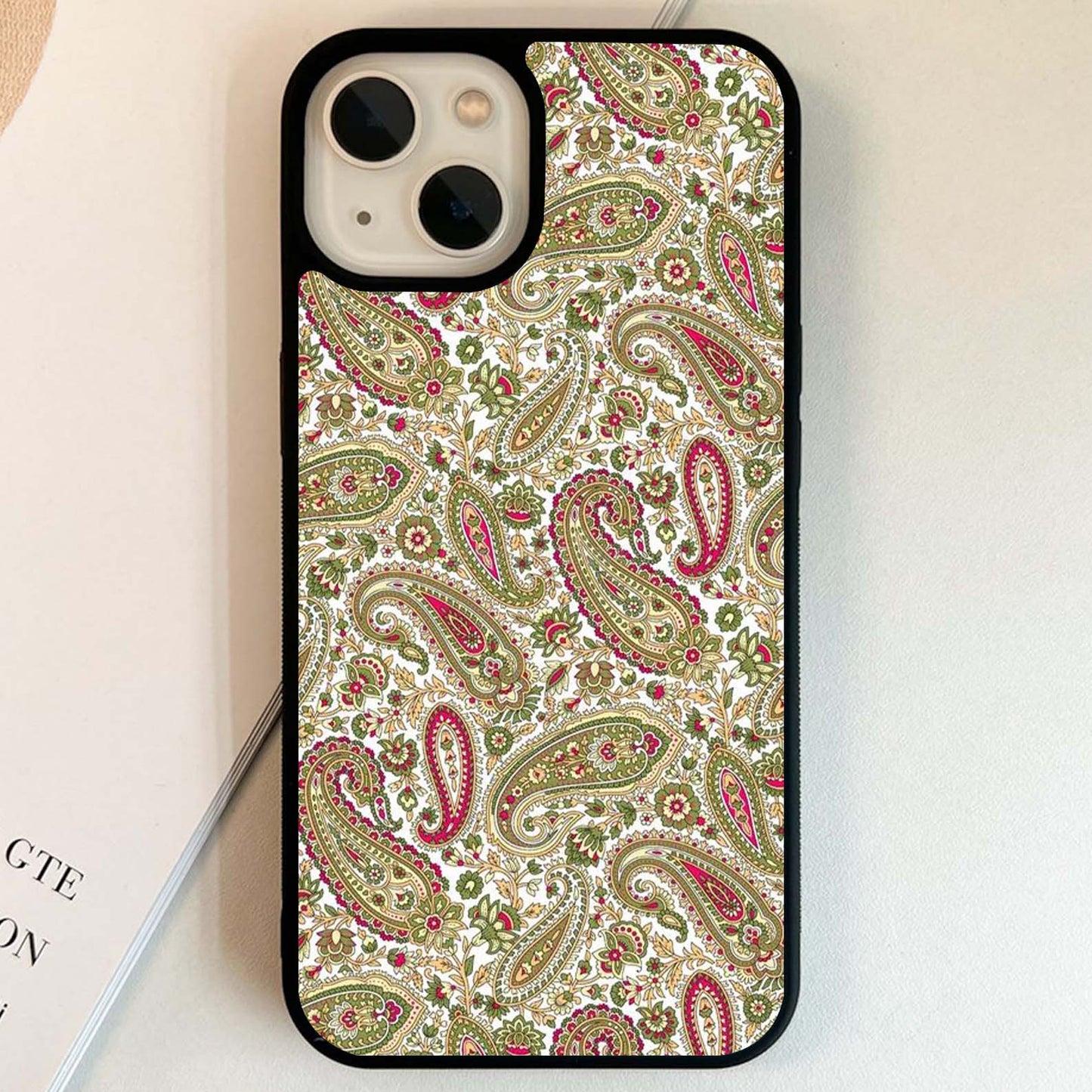 Vintage Paisley Meadow Glass Case